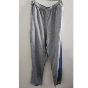 Eileen Fisher 100% Linen Gray Tapered Leg Ankle Pants